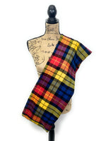 Colorful Yellow, Red, Blue, and Black Flannel Plaid Infinity or Blanket Scarf