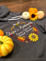 Embroidered Claire's Apothecary Fall Wreath Soft Fleece Unisex Sweatshirt Hoodie - Outlander Inspiration