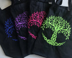 Celtic Knot Tree of Life Embroidered Tote Bag Custom Order Hundreds of Color Combinations