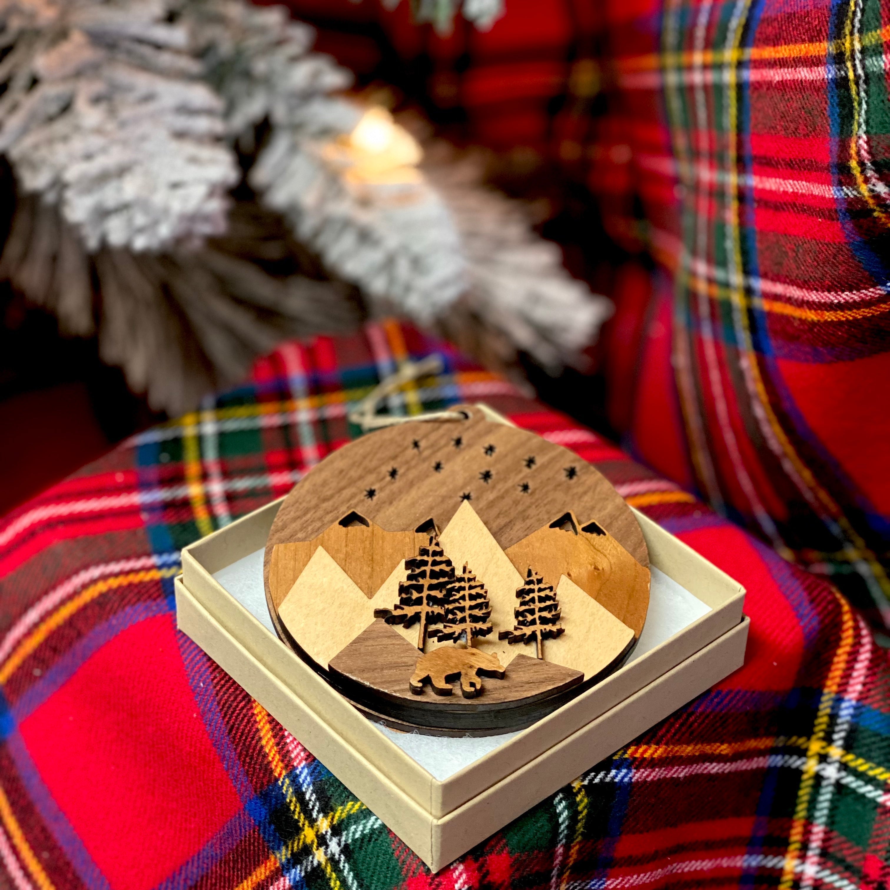 Highland Coo - Layered 3-D Wooden Ornaments by Acorn & Fox