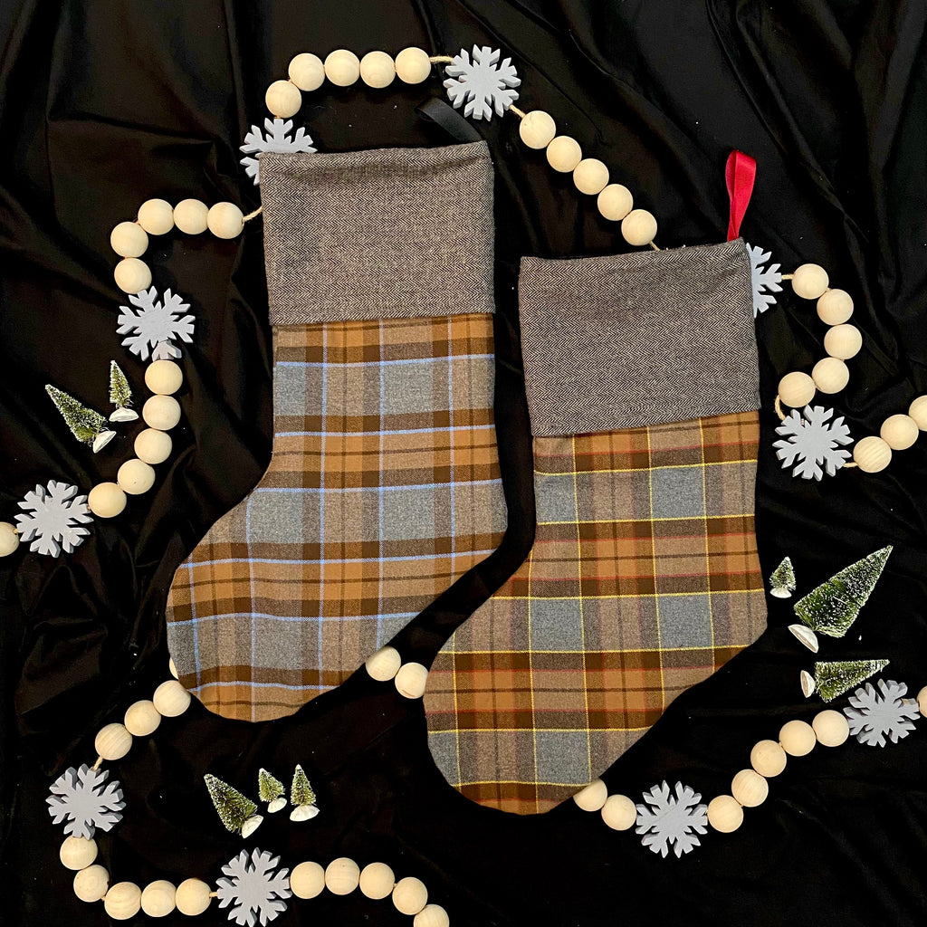 Outlander Inspired Tartan Lined and Padded Christmas Stockings - Customizable