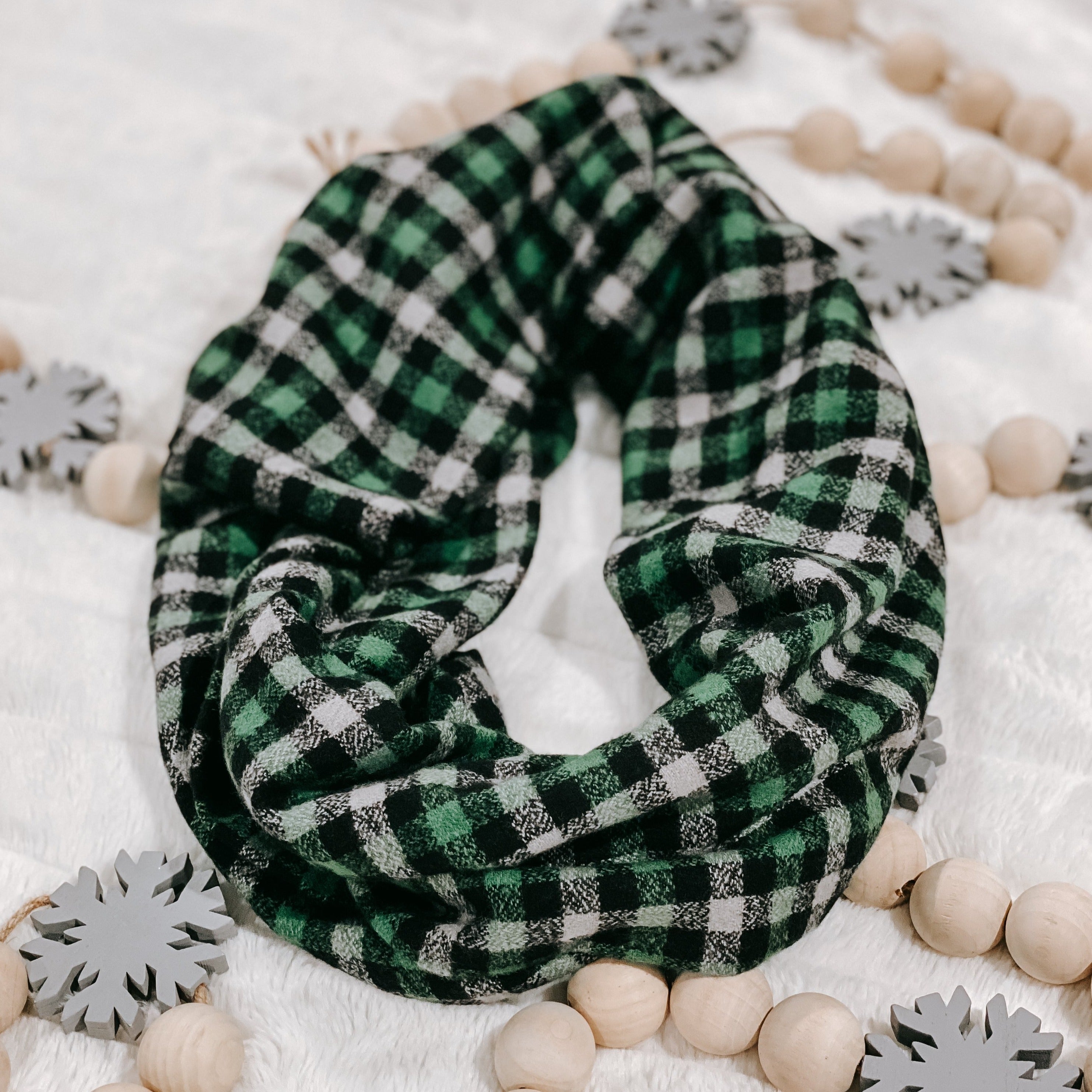 Green and black clearance plaid scarf