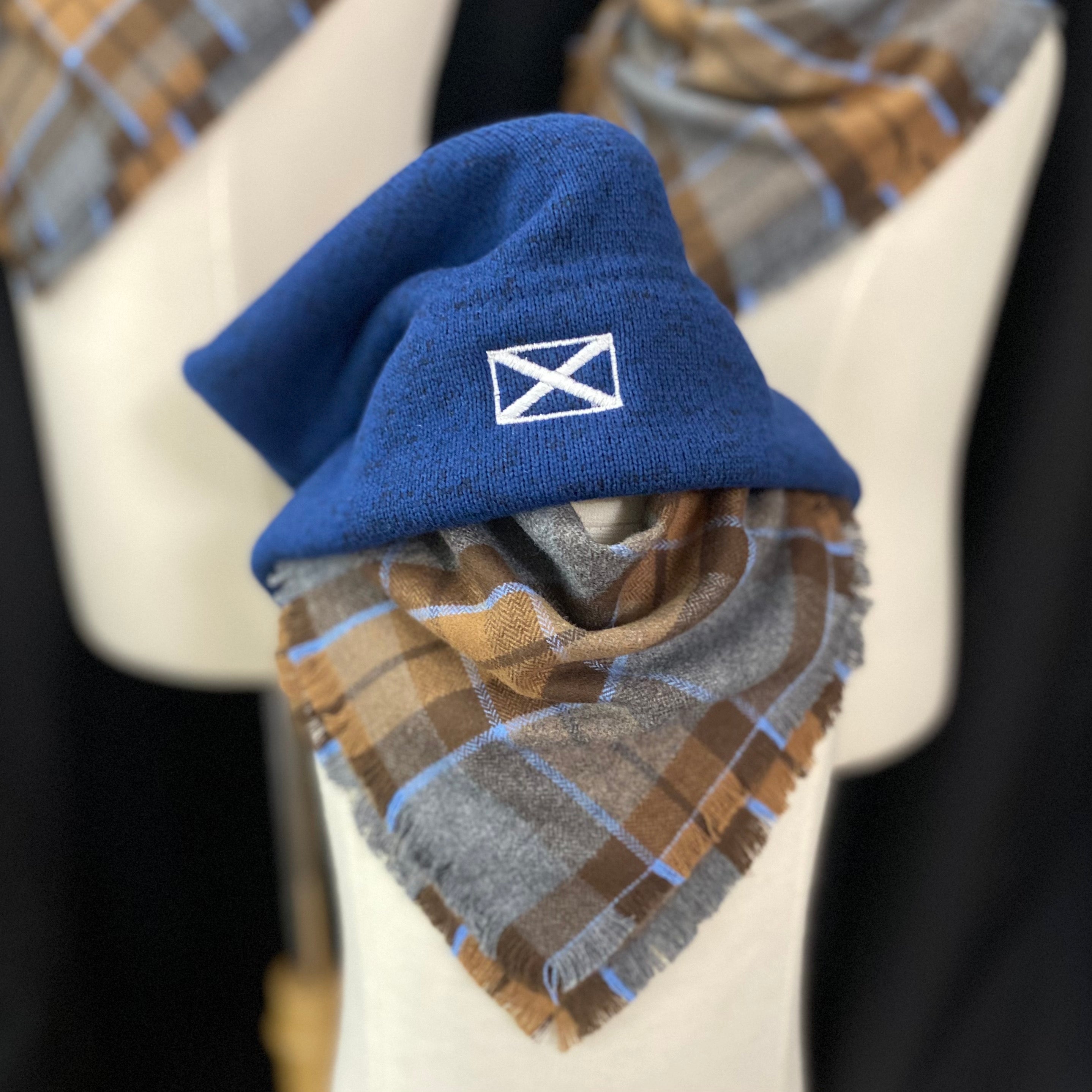 Saltire Flag of Scotland Embroidered Sweater Fleece Beanie