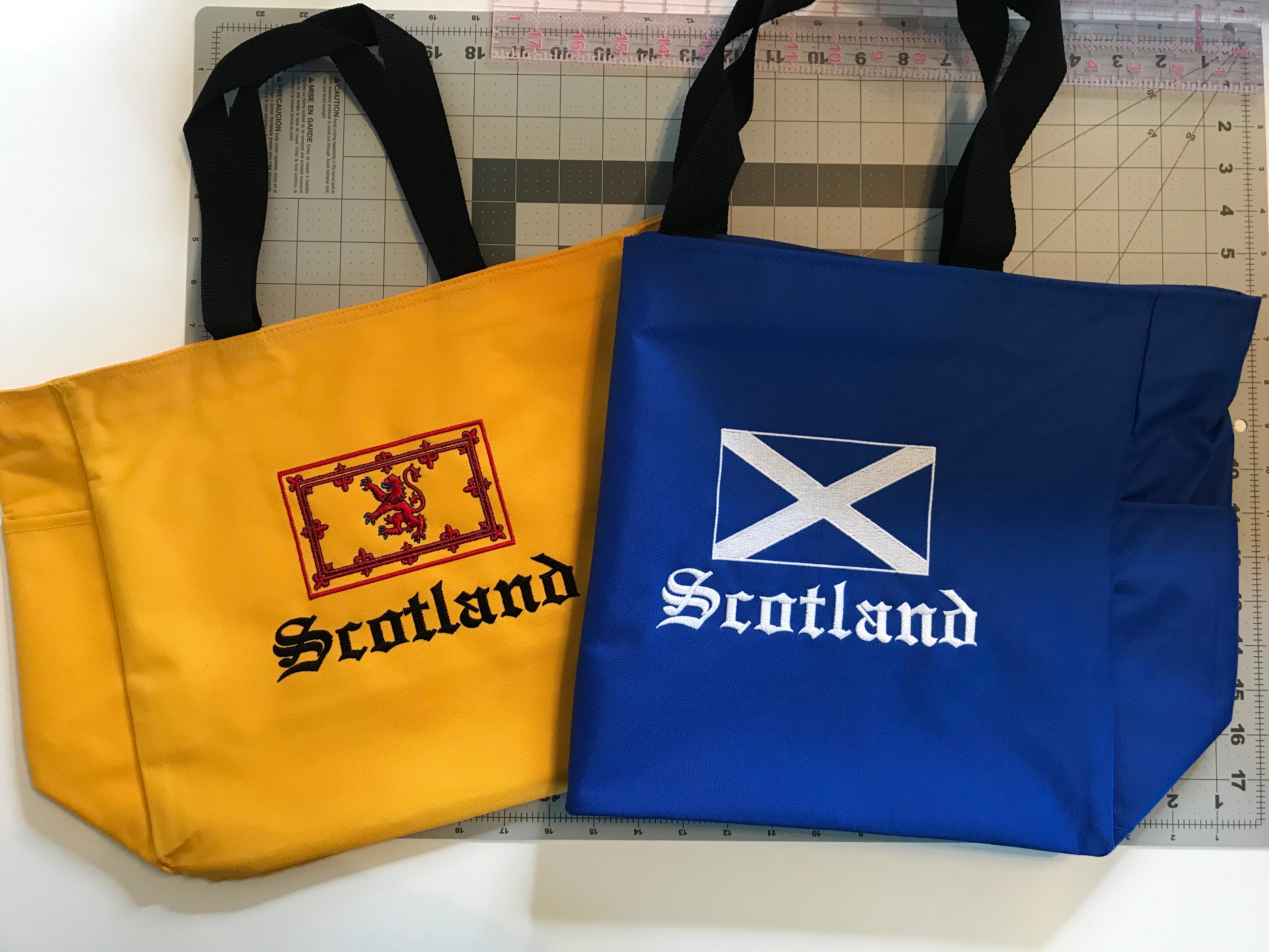 Scotland Saltire and Royal Standard Rampant Lion Flag Tote Bags