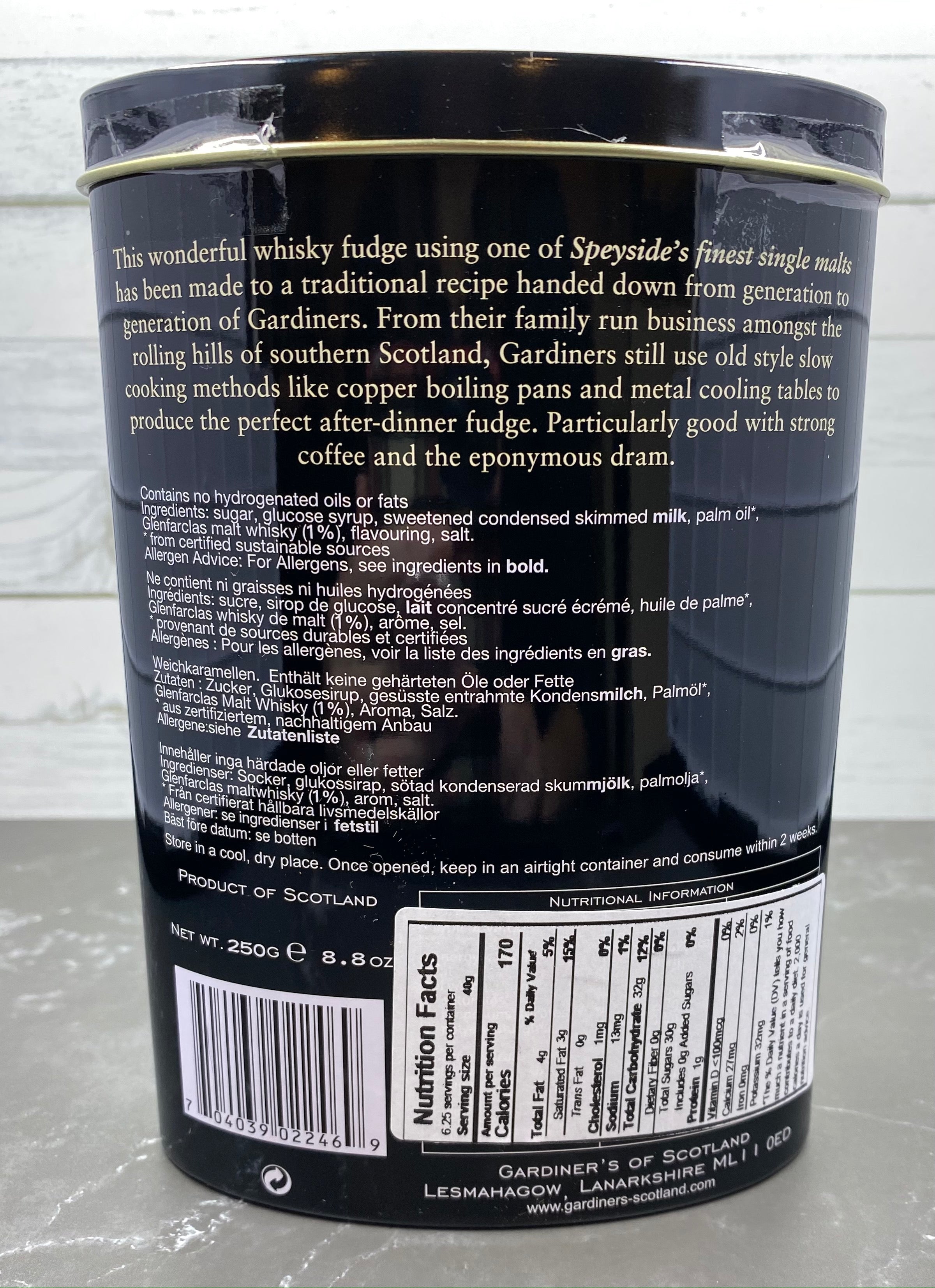 Glenfarclas Scotch Whisky Fudge Tin