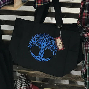 Celtic Knot Tree of Life Embroidered Tote Bag Custom Order Hundreds of Color Combinations