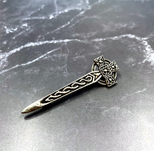 Celtic Knot Cross Sword Kilt Brooch Pin