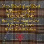 Blood of my Blood... Celtic Blood Oath Outlander Quote Inspired Embroidered Flannel Envelope Pillowcase