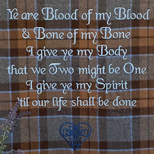 Blood of my Blood... Celtic Blood Oath Outlander Quote Inspired Embroidered Flannel Envelope Pillowcase