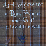 Ye gave me a rare woman... Outlander Quote Inspired Embroidered Flannel Envelope Pillowcase