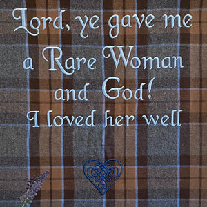 Ye gave me a rare woman... Outlander Quote Inspired Embroidered Flannel Envelope Pillowcase