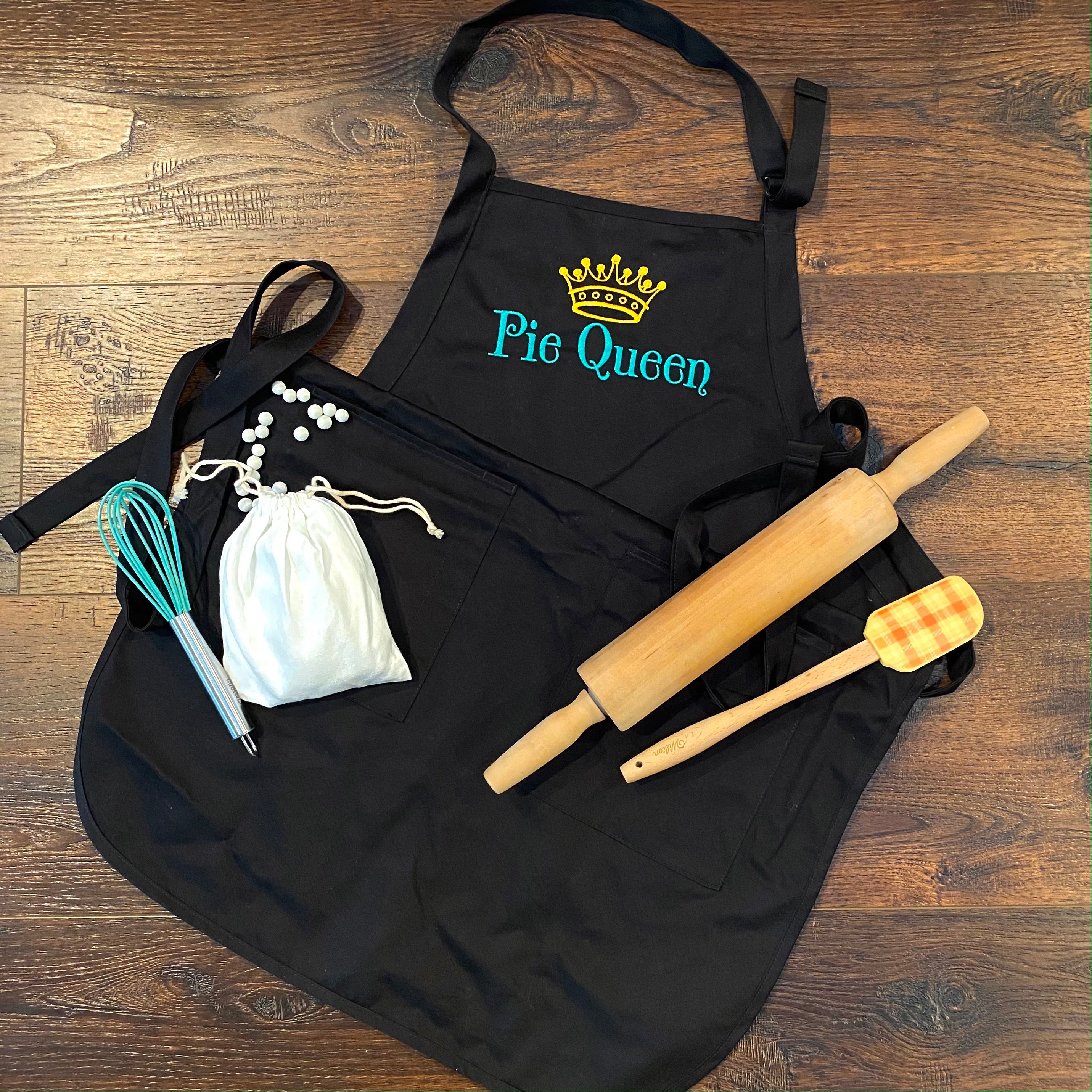 Pie Queen Embroidered Outlander Inspired Apron - Multiple Apron Color/Style Options