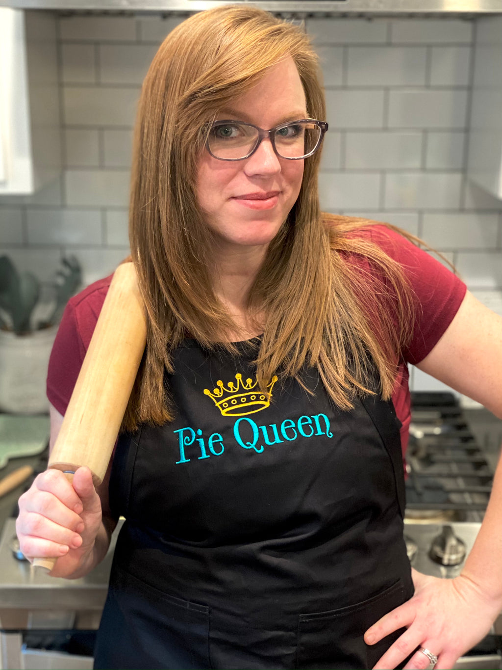 Pie Queen Embroidered Outlander Inspired Apron - Multiple Apron Color/Style Options
