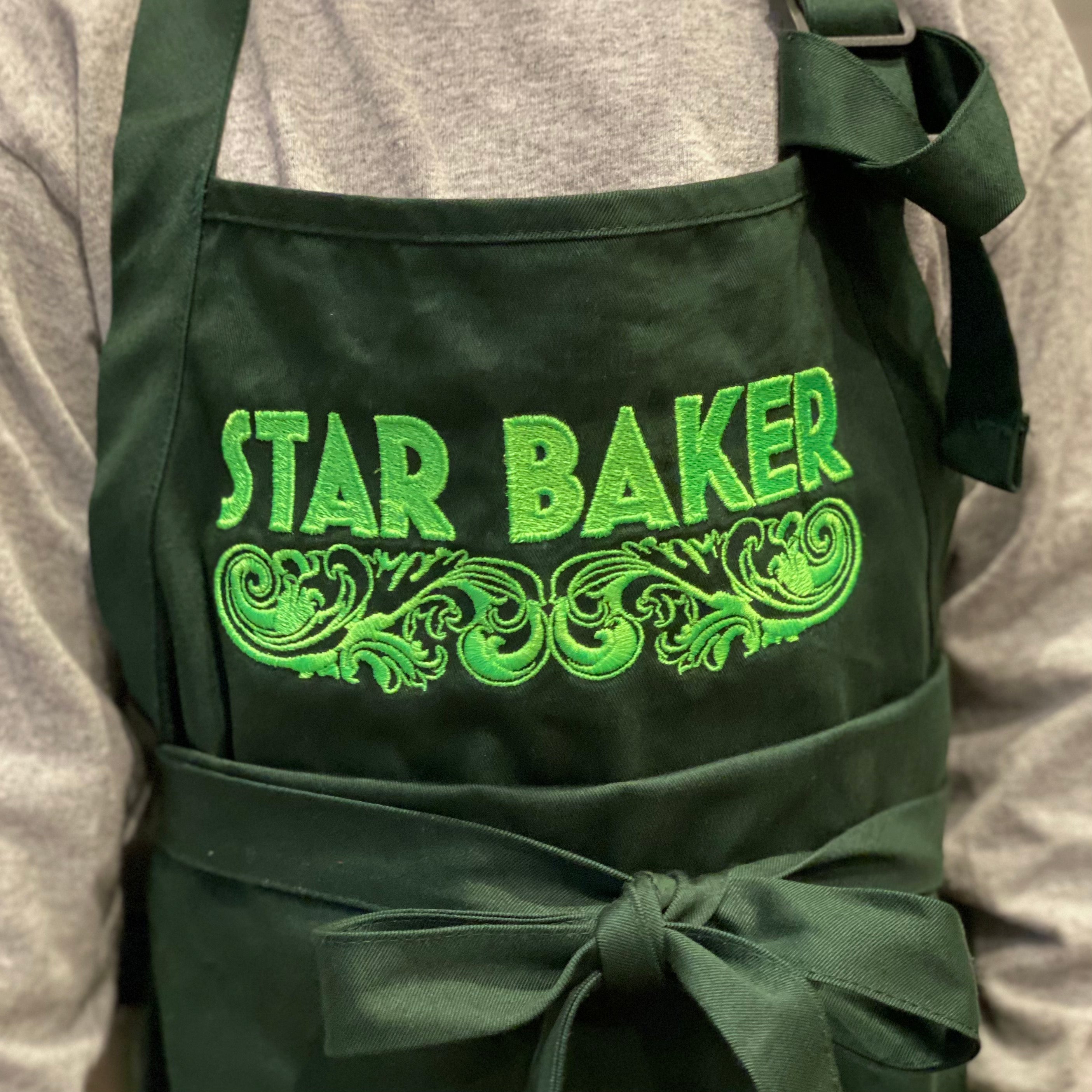 KIDS Star Baker Embroidered Apron - Multiple Apron Color Options
