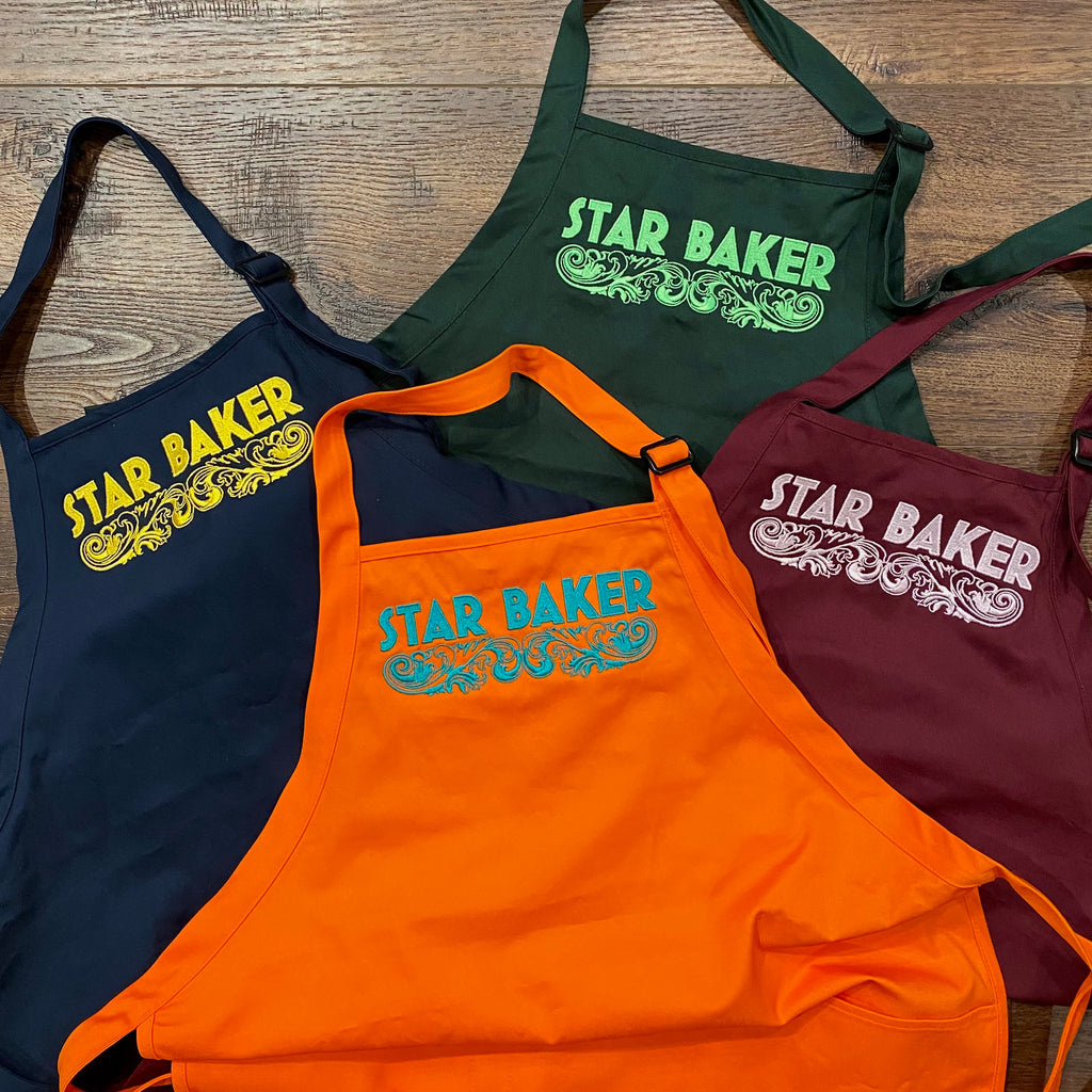 KIDS Star Baker Embroidered Apron - Multiple Apron Color Options