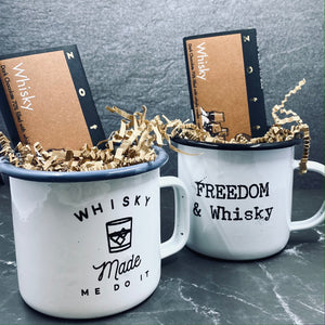 Freedom and Whisky Enamel Campfire Mug - Outlander Inspiration