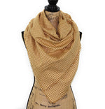Butterscotch Orange/Mustard Yellow and Cream Small Check Gingham Plaid Lightweight Infinity or Blanket Scarf