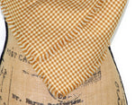 Butterscotch Orange/Mustard Yellow and Cream Small Check Gingham Plaid Lightweight Infinity or Blanket Scarf