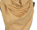 Butterscotch Orange/Mustard Yellow and Cream Small Check Gingham Plaid Lightweight Infinity or Blanket Scarf