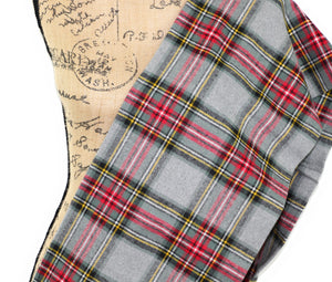 Stewart Tartan in Heather Gray with Sage Green and Red Flannel Plaid Infinity or Blanket Scarf