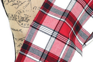 Red, Black, and White Flannel Plaid Infinity or Blanket Scarf