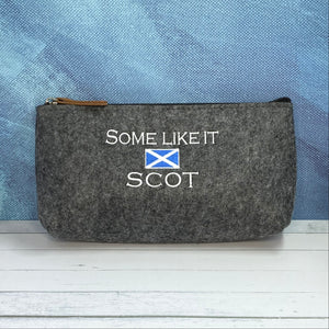 Some Like it Scot Saltire Flag Embroidered Felt Zipper Pouch