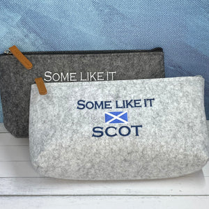 Some Like it Scot Saltire Flag Embroidered Felt Zipper Pouch