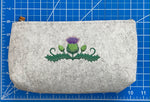 Scottish Thistle Embroidered Felt Zipper Pouch