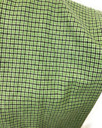 Light Green, Apple Green, and Black Houndstooth Plaid Medium Weight Flannel Scarf