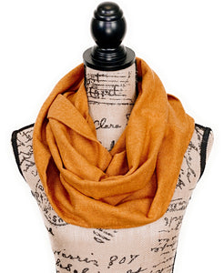 Pumpkin Orange and Sunflower/Mustard Yellow Herringbone Medium Weight Flannel Scarf