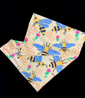 Yellow Honeycomb, Honey Bee, and Thistle Neck Gaiter/Face Covering