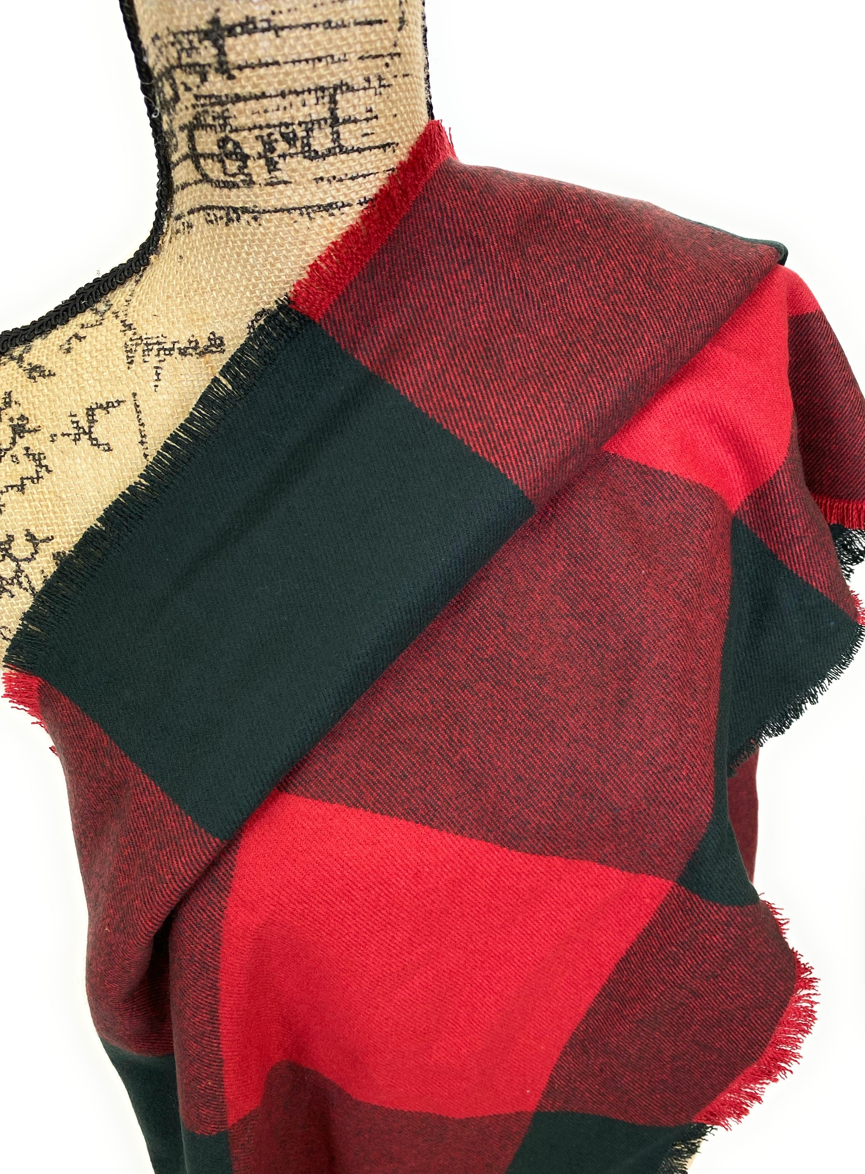 X-Large Block Buffalo Plaid Acrylic Scarf