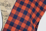 Classic Buffalo Plaid Gingham in Orange and Navy Blue Flannel Plaid Infinity Scarf or Blanket Scarf Tartan Wrap