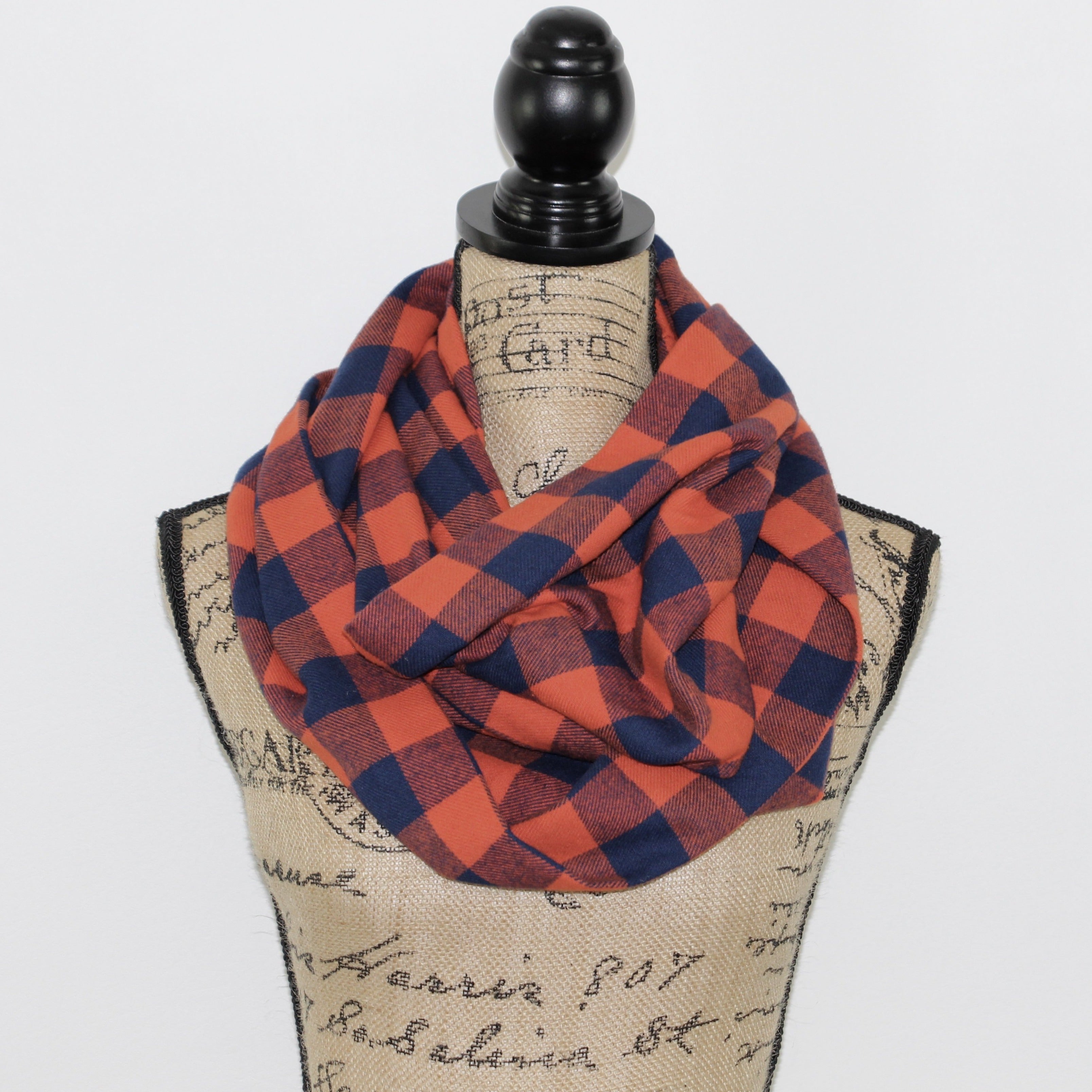 Classic Buffalo Plaid Gingham in Orange and Navy Blue Flannel Plaid In –  Thistle & Stitch