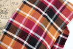 Wine Red, Pumpkin Orange, Black and White Flannel Plaid Infinity or Blanket Scarf Autumn Wrap