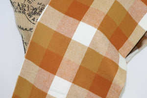 Orange Creamsicle Mustard Yellow Flannel Plaid Infinity Scarf or Blanket Scarf Block Plaid