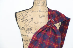 Wine Red, Navy Blue, and Sunflower/Mustard Yellow Lightweight Flannel Plaid Infinity or Blanket Scarf