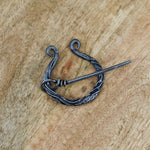 Celtic Antique Looking Twisted Penannular Brooch Cloak Pin Scarf Ring