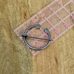 Celtic Antiqued Rounded Tip Penannular Brooch, Cloak Pin, Scarf Ring