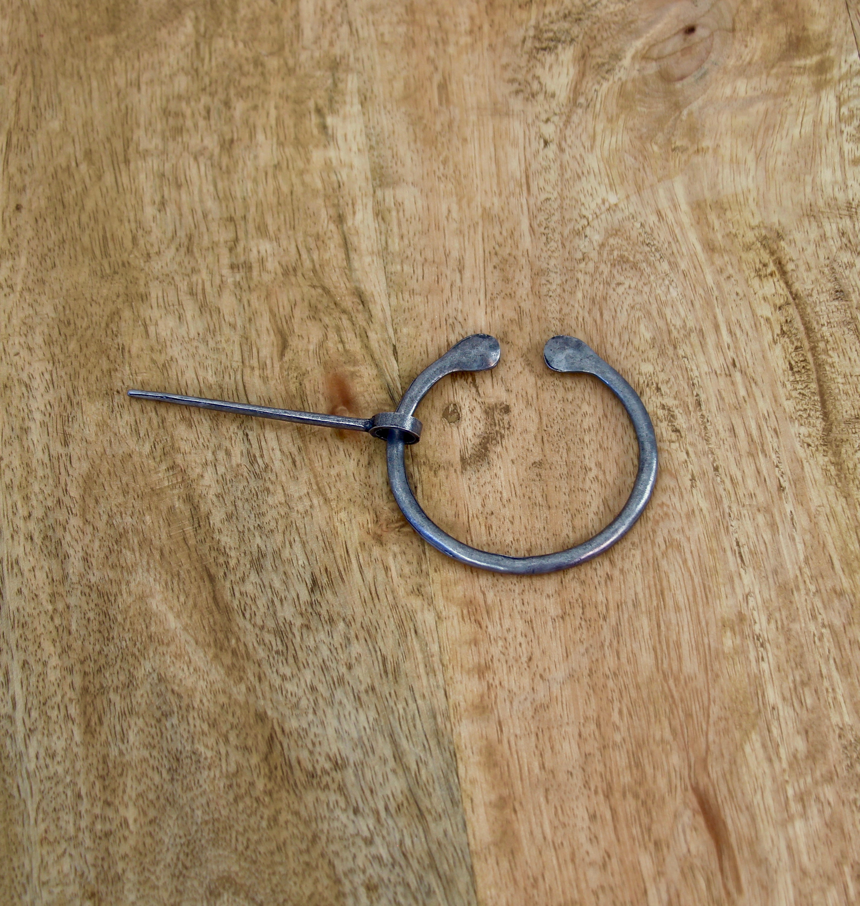 Celtic Antiqued Rounded Tip Penannular Brooch, Cloak Pin, Scarf Ring