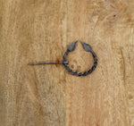 Celtic Antique Looking Twisted Pointed Penannular Brooch, Cloak Pin, Scarf Ring
