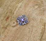 Scottish Thistle Brooch with Light Purple Stone Traditional Pin
