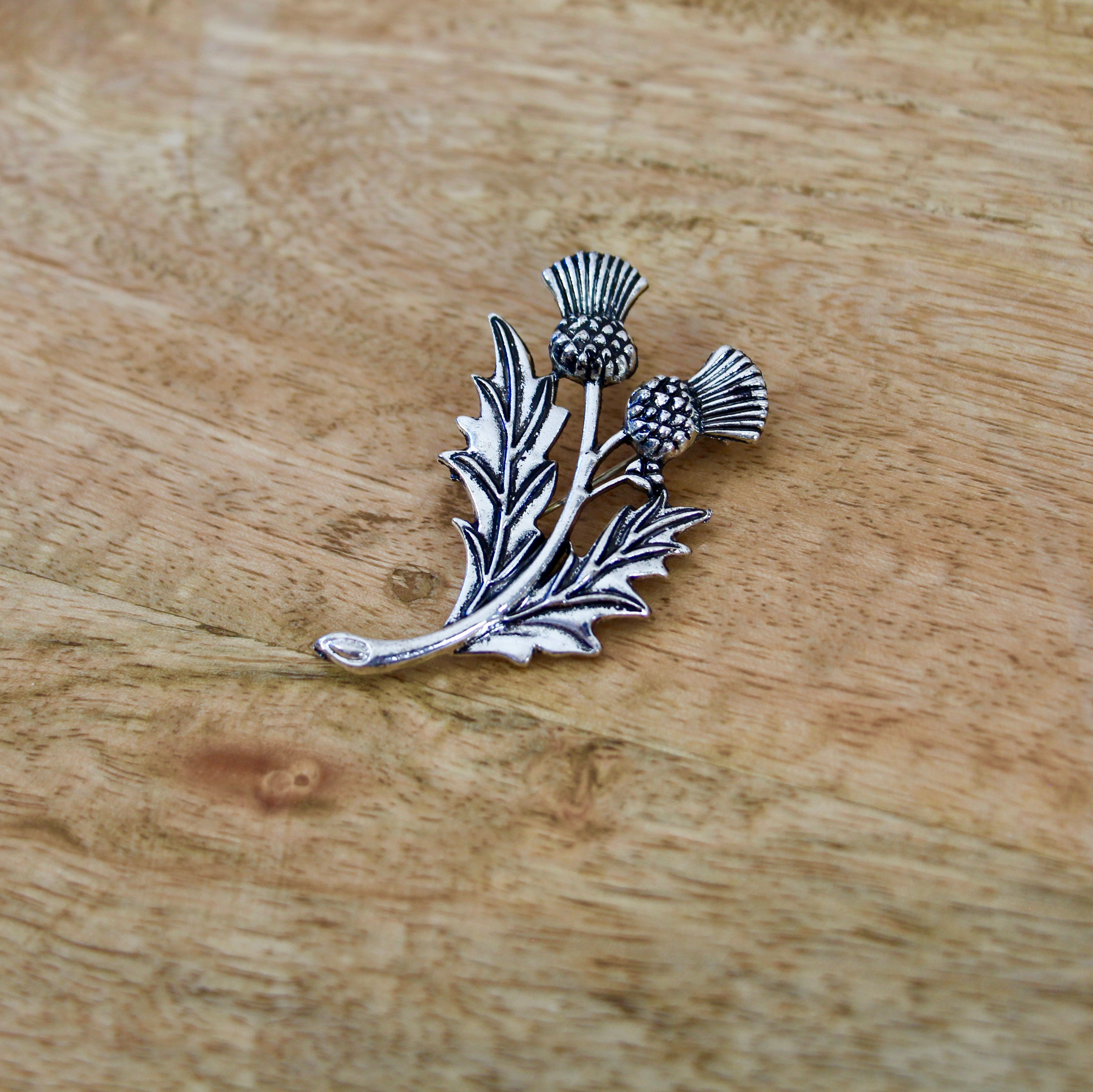 Double Scottish Thistle Brooch Pin