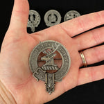 Outlander Clan Badge Collection - Fraser of Lovat, MacKenzie, Rampant Lion, and Scottish Thistle