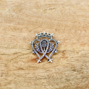 Luckenbooth Scottish Heart Shaped Brooch with Scottish Thistle and Crown