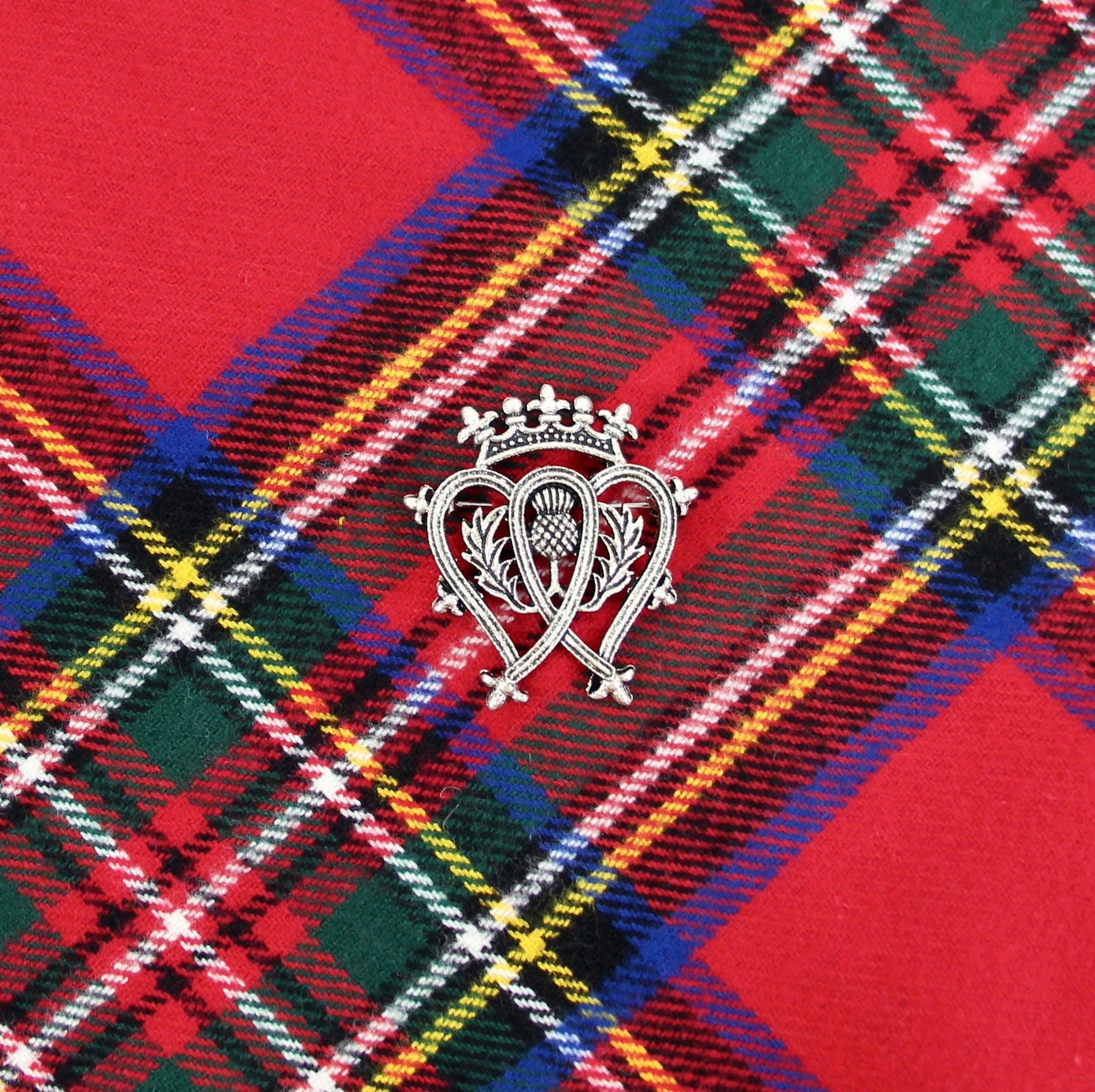Luckenbooth Scottish Heart Shaped Brooch with Scottish Thistle and Crown