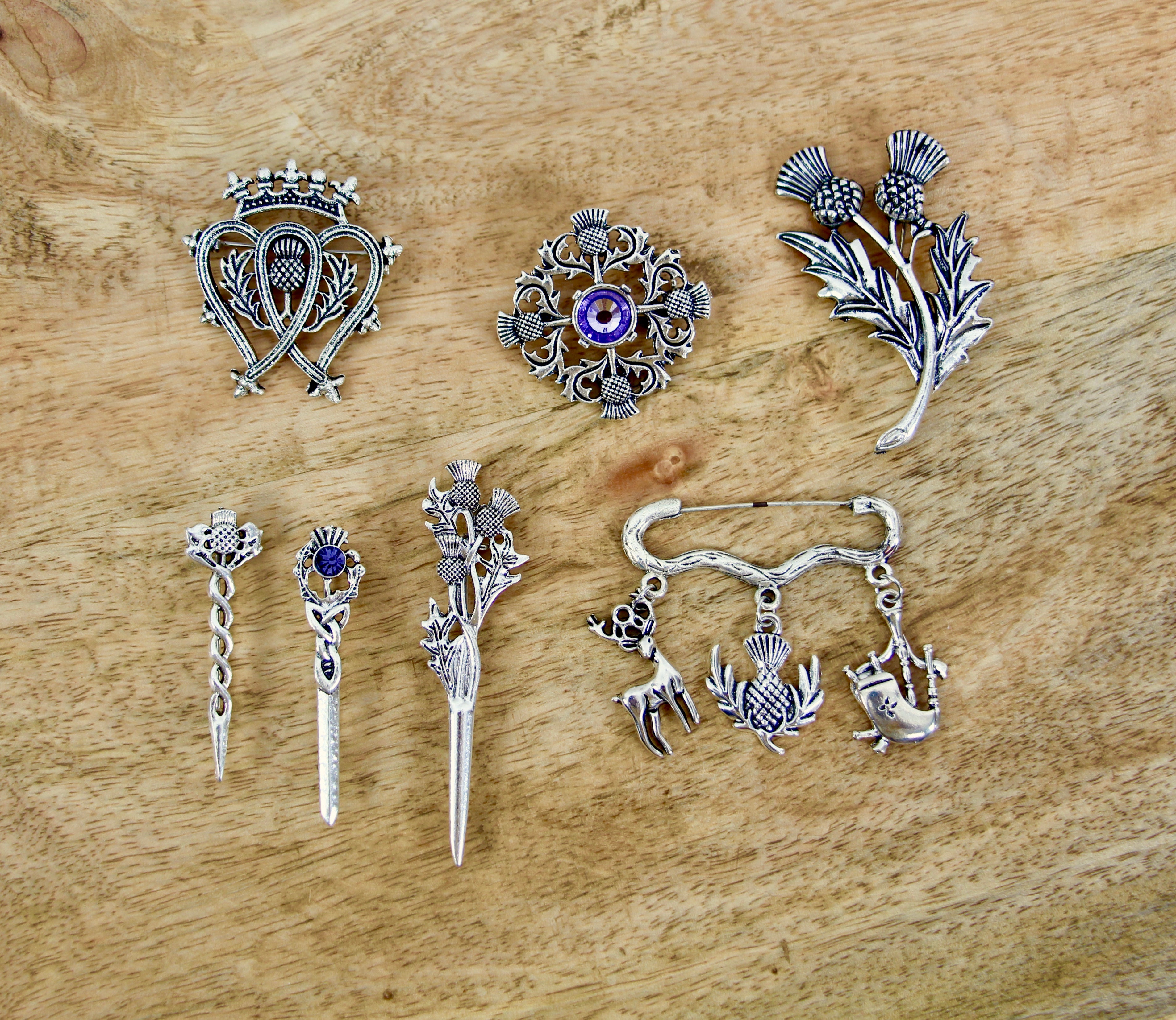 Scottish Thistle Brooch Kilt Pin