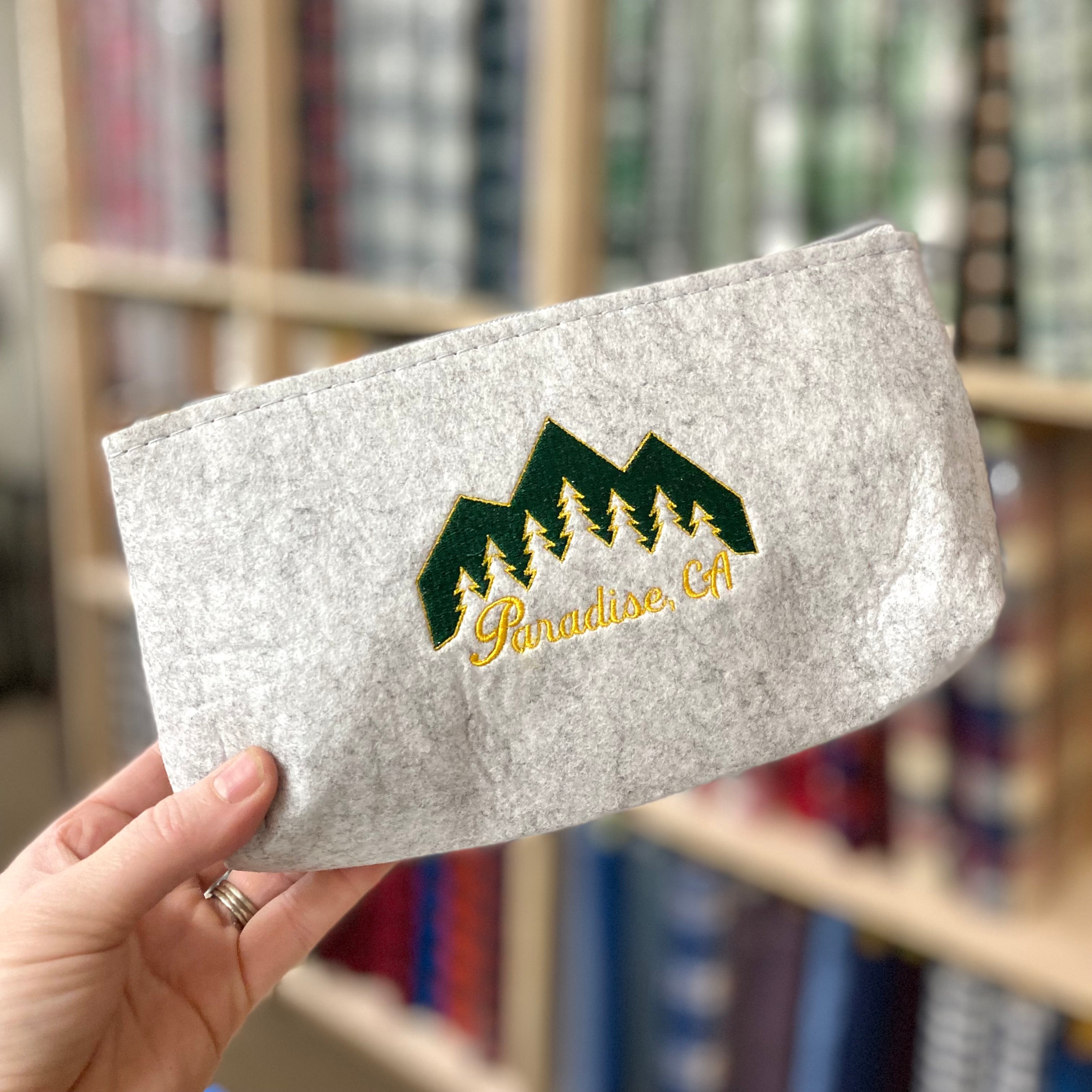 Paradise, Magalia, or Custom Town Embroidered Felt Zipper Pouch