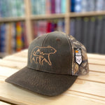 Bear Mountain Scene Outline Embroidered Hat - Multiple Customizable Options