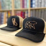 Bear Mountain Scene Outline Embroidered Hat - Multiple Customizable Options